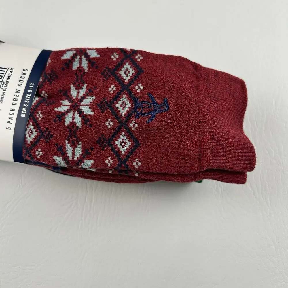 Original Penguin Men’s 5 Pair Crew Socks Christmas Gift Set 8-13